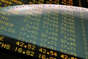 Wall Street ticker board